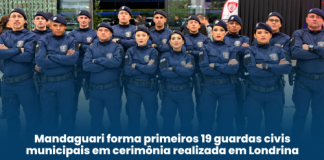 Mandaguari forma primeiros 19 guardas civis municipais em cerimônia realizada em Londrina