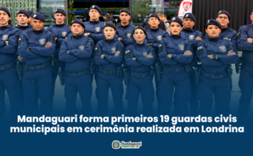 Mandaguari forma primeiros 19 guardas civis municipais em cerimônia realizada em Londrina