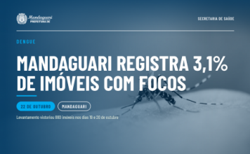 Mandaguari registra 3,1% de imóveis com focos do Aedes aegypti no LIRAa